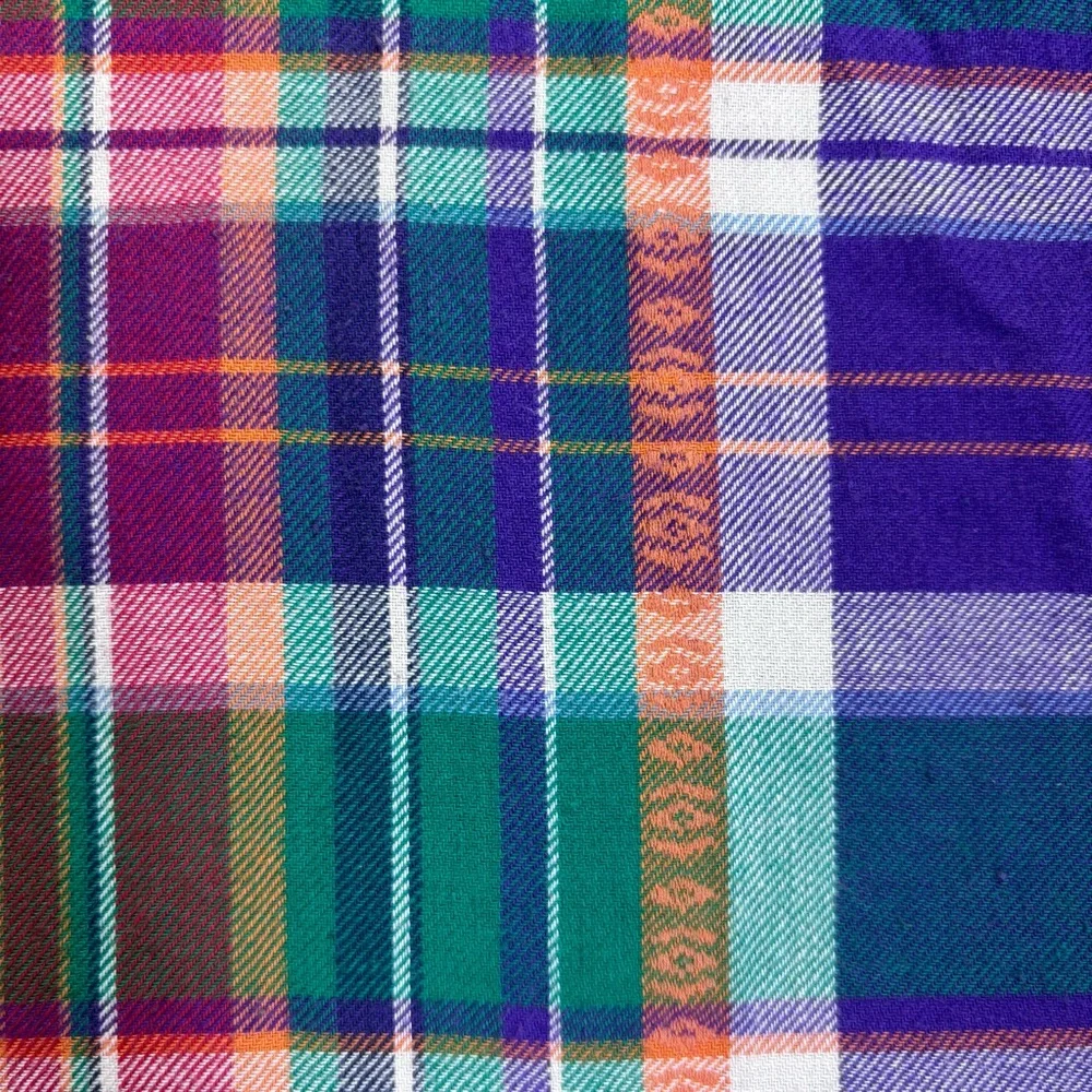 Vintage Polo Ralph Lauren Purple Plaid Pearl Snap Western Cowboy Shirt L Ranch